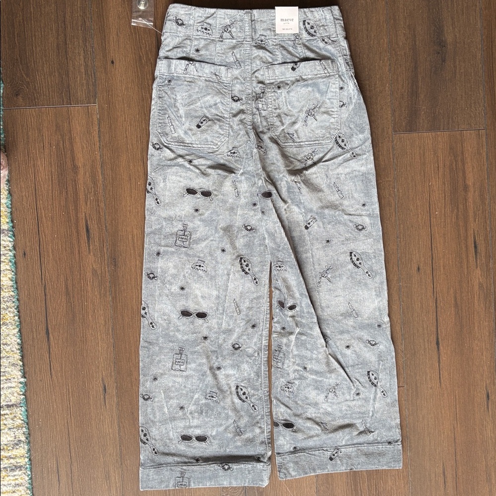 Anthropologie Maeve Colette crop wide-leg corduroy embroidered pants - Picture 10 of 12